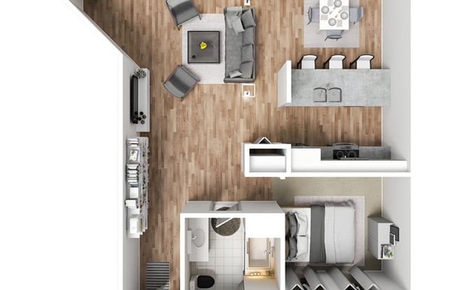1 bed, 1 bath, 738 sqft, $827, Unit 1-C401