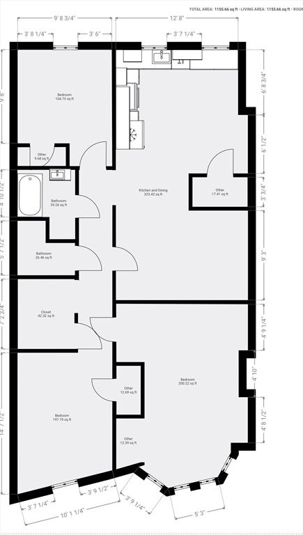 3 beds, 1 bath, 1,155 sqft, $3,750, Unit /