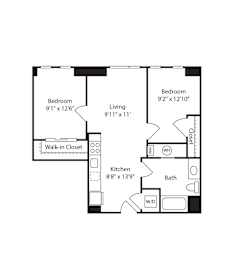 2 beds, 1 bath, 691 sqft, $3,967