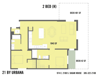 2 beds, 2 baths, 1,043 sqft, $2,675