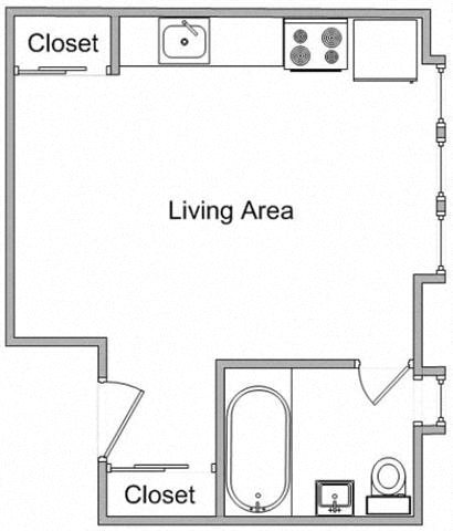 Studio, 1 bath, 500 sqft, $1,442