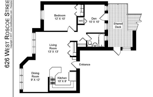 1 bed, 1 bath, 800 sqft, $2,350, Unit 626-2F