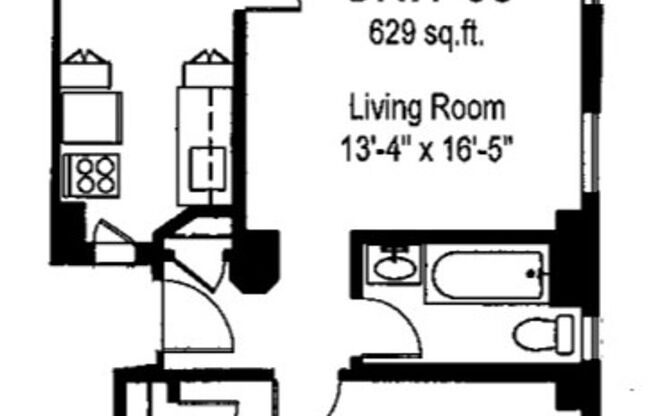 1 bed, 1 bath, 617 sqft, $1,850, Unit Wellington 208
