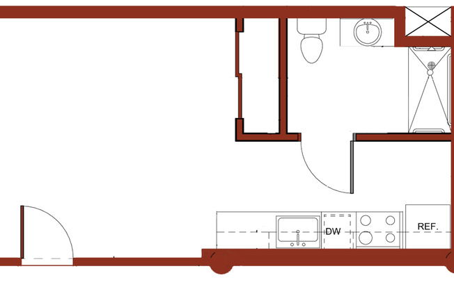 Studio, 1 bath, 325 sqft, $835, Unit 514 *