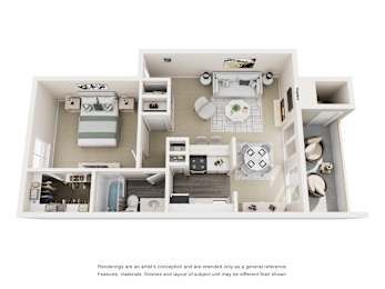1 bed, 1 bath, 687 sqft, $1,236