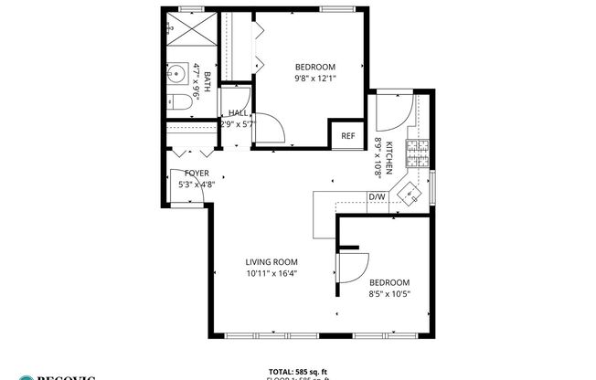 2 beds, 1 bath, 569 sqft, $2,250, Unit 6112-2W