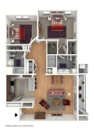 2 beds, 2 baths, 1,384 sqft, $2,737