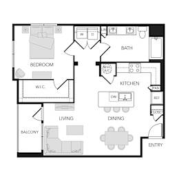 1 bed, 1 bath, 908 sqft, $1,438