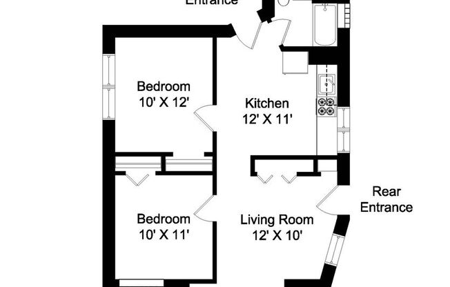 2 beds, 1 bath, 596 sqft, $1,795, Unit 2900-G