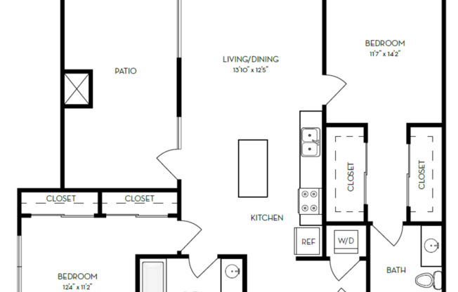 2 beds, 2 baths, 1,119 sqft, $5,337