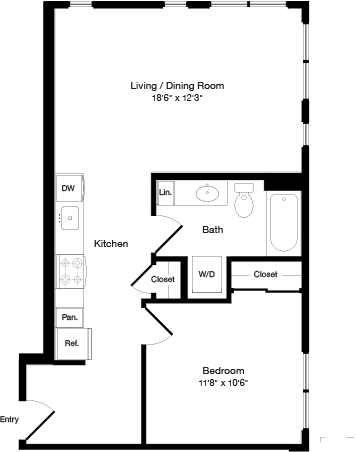 1 bed, 1 bath, 673 sqft, $2,369, Unit 616