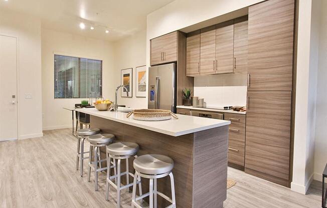 Clubroom with built-in kitchen island