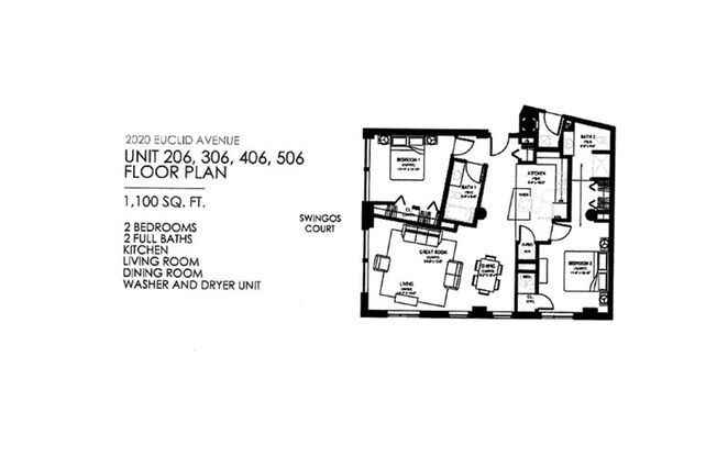 2 beds, 2 baths, 1,096 sqft, $1,695, Unit 506