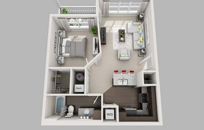 1 bed, 1 bath, $1,536