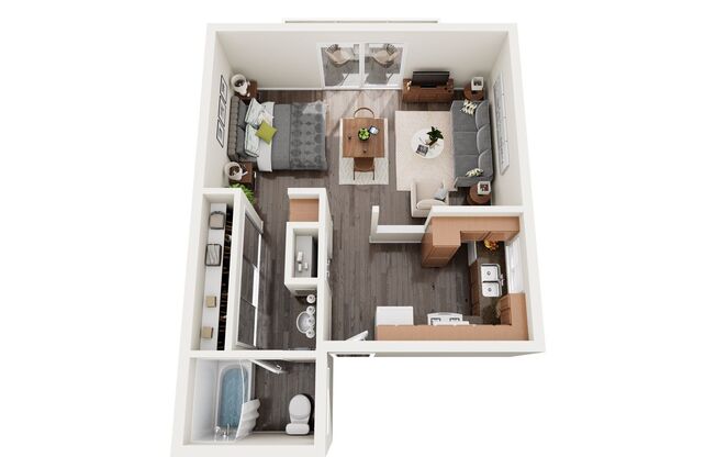 Studio, 1 bath, 540 sqft, $2,000, Unit # 104