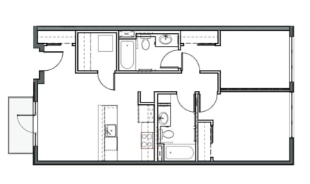 2 beds, 2 baths, 844 sqft, $3,299