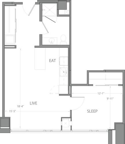 1 bed, 1 bath, 626 sqft, $4,250, Unit 2006