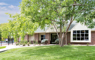 A house with a tree in front of it.