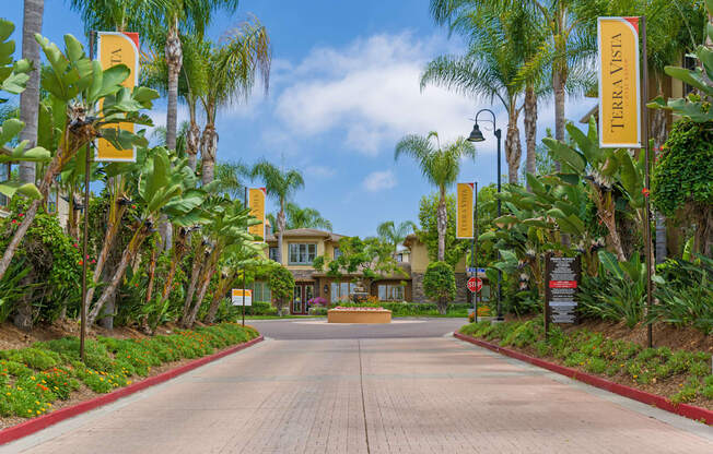A road with a sign that says Terra Vista on it.