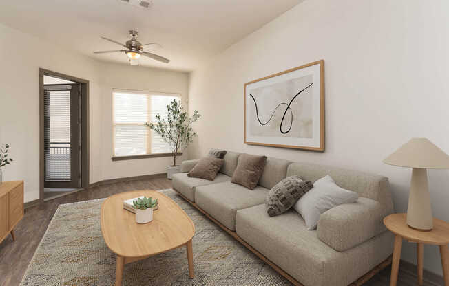 Living Room with Balcony and Hard Surface Flooring