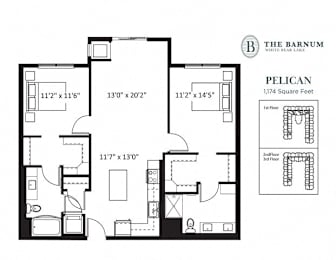 2 beds, 2 baths, 1,174 sqft, $2,140