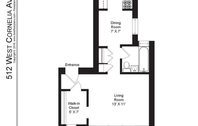 Studio, 1 bath, 470 sqft, $1,415, Unit 512-302