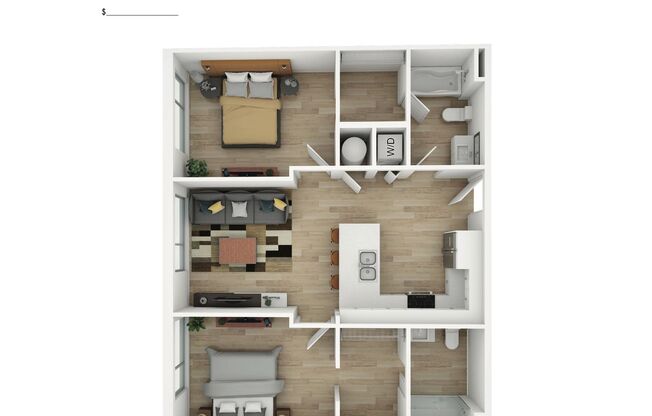 2 beds, 2 baths, 784 sqft, $1,895, Unit 308