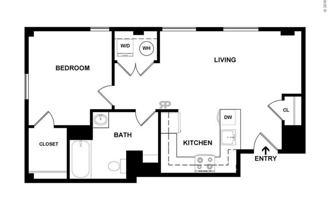 1 bed, 1 bath, 816 sqft, $1,023