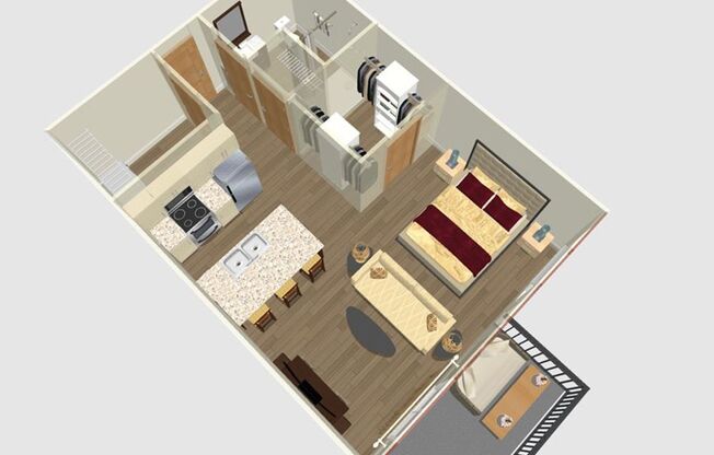 Studio, 1 bath, 563 sqft, $1,550, Unit 104-123