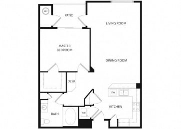1 bed, 1 bath, 741 sqft, $1,300