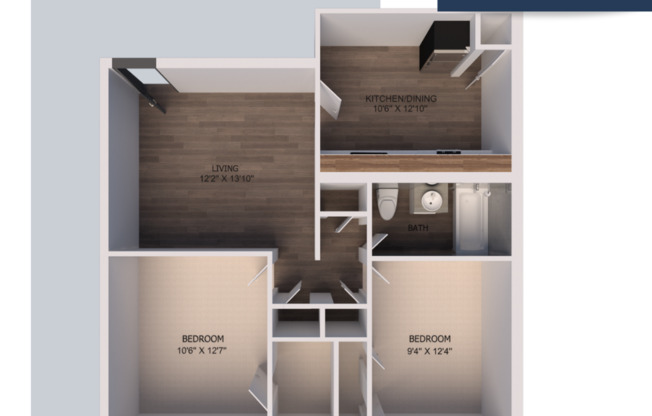 2 beds, 1 bath, 950 sqft, $835