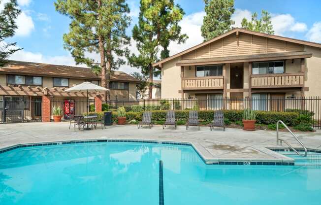 the swimming pool at our apartments