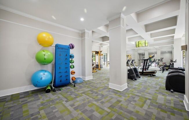 Fitness center with large open rooms
