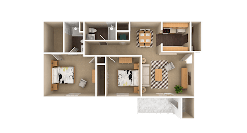 2 beds, 2 baths, 987 sqft, $1,345