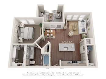 1 bed, 1 bath, 776 sqft, $1,170