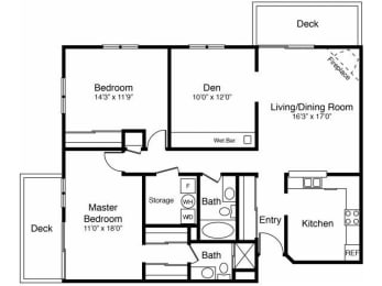 2 beds, 2 baths, 1,294 sqft, $2,110
