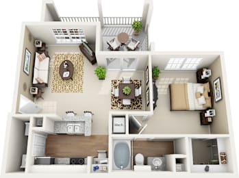 1 bed, 1 bath, $1,313