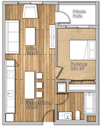 1 bed, 1 bath, 690 sqft, $2,152