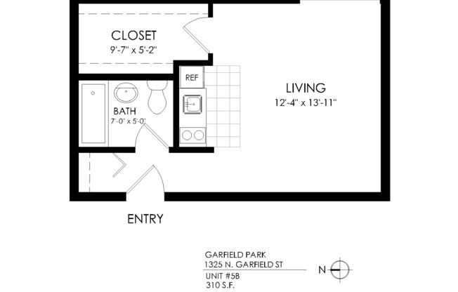 Studio, 1 bath, 380 sqft, $1,275
