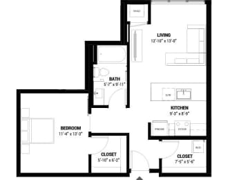 1 bed, 1 bath, 700 sqft, $1,801