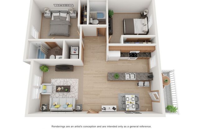 2 beds, 2 baths, 975 sqft, $1,115, Unit 412