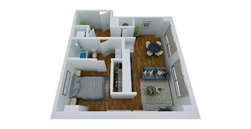 1 bed, 1 bath, 631 sqft, $1,160