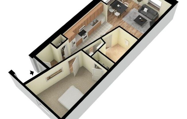 1 bed, 1 bath, 590 sqft, $1,250, Unit 221