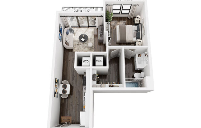 1 bed, 1 bath, 581 sqft, $1,885