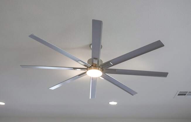 a ceiling fan with a light