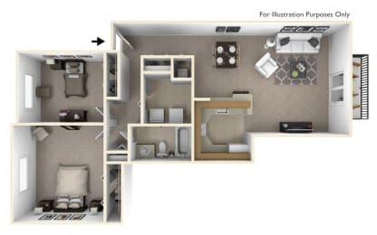 2 beds, 1 bath, 960 sqft, $1,721