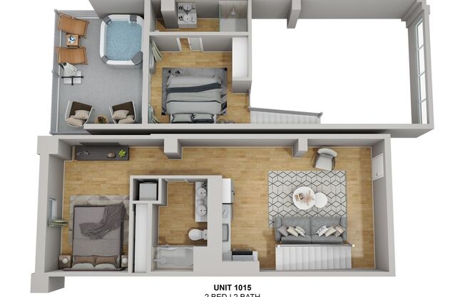 2 beds, 2 baths, 1,172 sqft, $5,400, Unit 1015