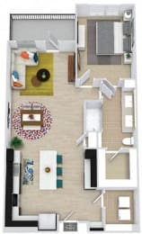 1 bed, 1 bath, 880 sqft, $2,284