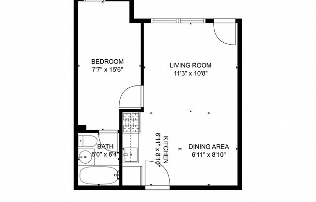 Studio, 1 bath, 650 sqft, $756