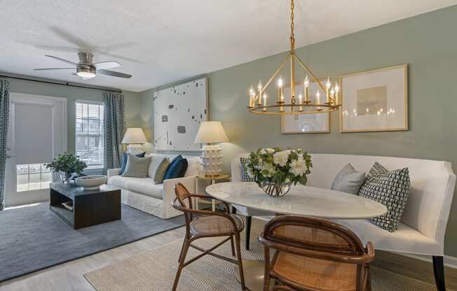 Living Area in renovated layout at The Vinings Apartments